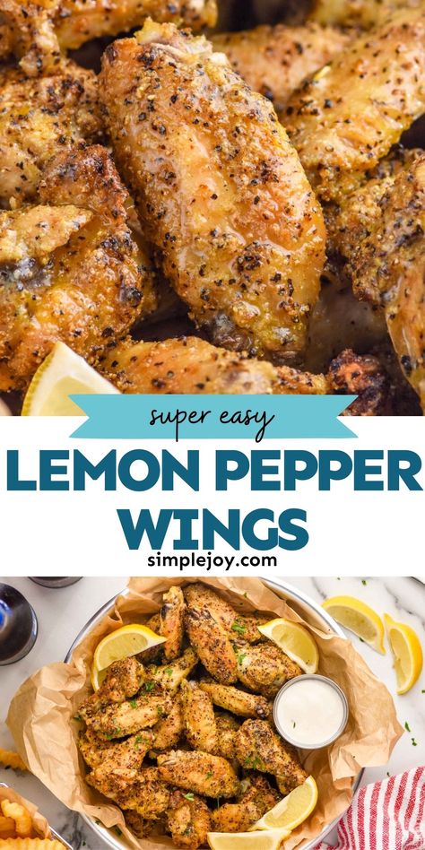 If you love lemon pepper wings, you have to try this delicious recipe. They come together in a snap with minimal hands on time and result in crispy wings you will love. Copycat Wing Stop Lemon Pepper Wings, Air Fried Lemon Pepper Wings, Air Fryer Lemon Pepper Chicken Wings, Deep Fried Lemon Pepper Wings, Grilled Lemon Pepper Wings, Wing Stop Lemon Pepper Wings Recipe, Chicken Wing Oven Recipes, Oven Baked Lemon Pepper Wings, Lemon Pepper Hot Wings Recipe