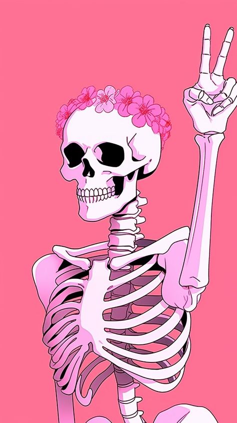 Pink Skeleton Wallpaper, Calaveras Aesthetic, Pink Spooky Aesthetic, Pink Halloween Aesthetic, Skeleton Wallpaper, Pink Skeleton, Netflix Shows, Halloween Wallpaper Iphone Backgrounds, Halloween Wallpaper Backgrounds