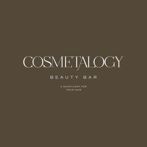 Primary logo design for Cosmetalogy Beauty Bar, a balayage and blonding hair stylist in Ottawa. Luxury branding, logo design, feminine logo, logo for hair stylist, branding for hair stylist, feminine branding, stylish branding Hairsalon Ideas Logo, Beauty Bar Logo, Blonding Hair, Minimal Logos Inspiration, Stylist Branding, Graphic Designer Studio, Tiffany Birthday, Hair Stylist Logo, Feminine Branding