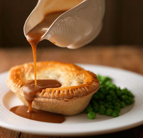 Lovely home-made gravy - Recipes - Hairy Bikers Home Made Gravy, Lamb Gravy, Hairy Bikers Recipes, Pork Stock, Pork Gravy, Chicken Gravy, Perfect Pies, Gravy Recipes, Pie Filling