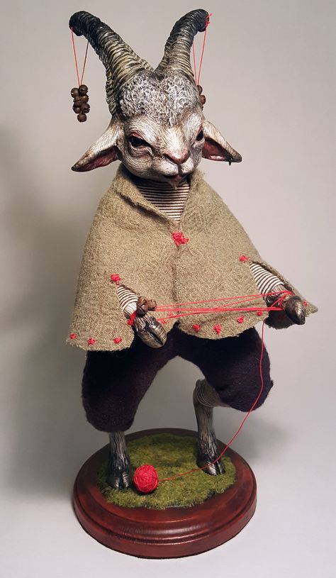 "Scapegoat" Art doll by Carisa Swenson mixed media Scapegoat Art, Art Dolls, Eden, Clothing Brand, Original Artwork, Mixed Media, San Francisco, Novelty Christmas, Sculpture