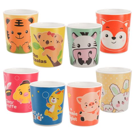 PRICES MAY VARY. Package Info: You will receive 8 pack adorable cartoon cups with soft colors and different animal characters, a funny and entertaining way of teaching kids self-drinking. Perfect Size for Little Hands: Measures 2.7''D x 3''H, holding 6 oz, lightweight design for your kids to pick up and manage easily. Unbreakable Cups: Made of BPA free bamboo fiber material, healthy and durable, will not break easily after dropping once on the floor. Easy Cleaning and Storage: These drinking cup Childs Cricut Cup, Bamboo Table Runner, Bamboo Placemats, Bamboo Cups, Eating Utensils, Drinking Cups, Party School, Kids Cups, Adorable Cartoon