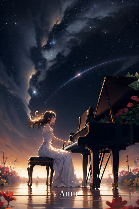 Girl Playing Piano Drawing, Playing Piano Illustration, Playing Piano Drawing, Playing Piano Aesthetic, Love Music Aesthetic, Gothic Poses, Piano Rooms, Anime Piano, Girl Playing Piano