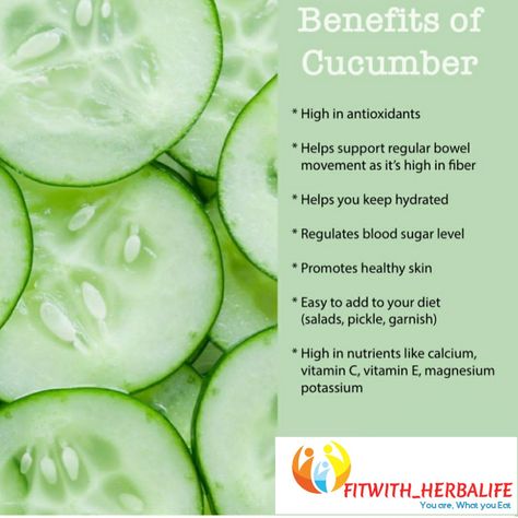 Eat Cucumbers! 7 Health Benefits of Eating Cucumber  It's High in Nutrients. Cucumbers are low in calories but high in many important vitamins and minerals. ...  It Contains Antioxidants. ...  It Promotes Hydration. ...  It May Aid in Weight Loss. ...  It May Lower Blood Sugar. ...  It Could Promote Regularity. ...  Easy to Add to Your Diet. #cucumber #salad #food #tomato #tomatoes #healthyfood #foodporn #foodie #vegan #avocado #yummy #healthylifestyle #foodphotography #instafood #delicious Benefits Of Eating Cucumbers, Spiritual Fast, Health Fruits, Benefits Of Cucumber, What Is English, Important Vitamins, Cucumber Benefits, How To Help Nausea, Salad Diet