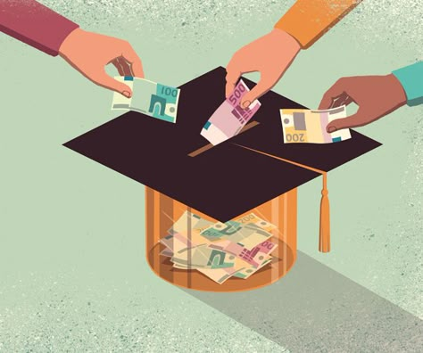 DAVIDE BONAZZI ILLUSTRATION: PRICE OF EDUCATION Metaphor Illustration, Davide Bonazzi, Satirical Illustrations, Anti Corruption, Meaningful Pictures, Visual Metaphor, Isometric Design, Conceptual Illustration, Illustrations And Posters