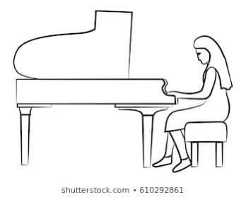 Who can draw better than this?! Girl Playing Piano Drawing, Piano Drawing Easy, Playing Piano Drawing, Girl Playing Piano, Piano Drawing, Piano Pictures, Draw Better, Draw Ideas, Playing Piano