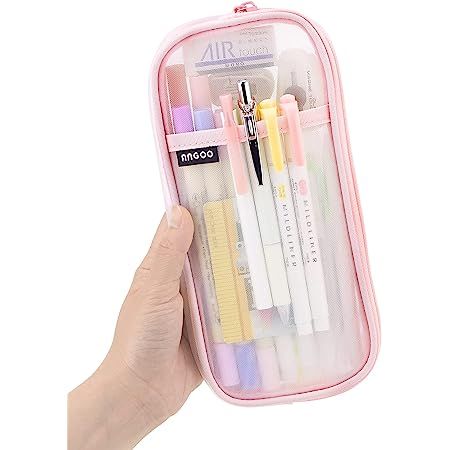 Pink Desk Accessories, Clear Pencil Case, Stationary Bag, Cool Pencil Cases, School Pouch, Large Pencil Case, Kawaii School, Pencil Case Pouch, Clear Makeup