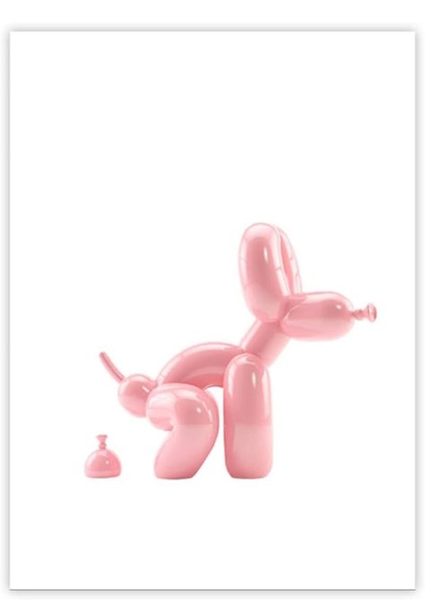 Funny Bathroom Wall Decor Abstract Pink Balloon Dog Canvas Print Toilet Poster Popart Painting Modern Picture Home Decoration Contemporary Artwork Framed (12"x18" Frame, Bathroom Wall Decor-1) Bathroom Illustration, Toilet Poster, Toilet Pictures, Frame Bathroom, Dog Bathroom, Girly Decor, Arte Punk, Wall Decor Abstract, Pop Art Movement