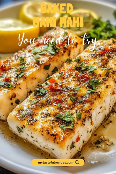 This simple Baked Mahi Mahi recipe is packed with flavor and super easy to make. The tender fish is baked to perfection with a delicious seasoning blend, making it the perfect choice for a quick weeknight dinner or a special occasion. Mahi Recipes, Baked Mahi Mahi, Mahi Mahi Recipe, Mahi Mahi Recipes, Protein Dinner, Best Seafood Recipes, Fish Recipes Healthy, Fish Dinner, Meal Prep Bowls