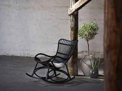 Monet Rocking chair Antic by Sika Design Indonesian Rainforest, Rattan Lounge Chair, Lounge Chair Design, Rattan Chair, Lounge Seating, Warm Blankets, Mid Century Design, Danish Design, Rocking Chair