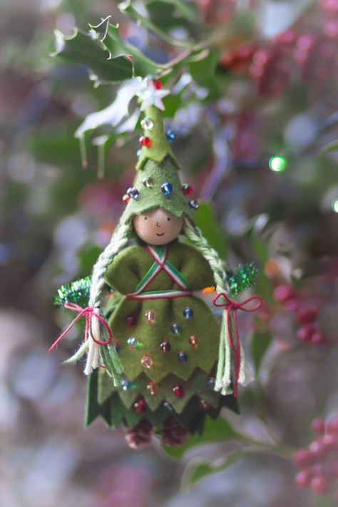 Christmas Tree Fairy, Tree Fairy, Fairy Crafts, Christmas Fairy, Felt Christmas Ornaments, Forest Fairy, Noel Christmas, Fairy Dolls, Xmas Ornaments