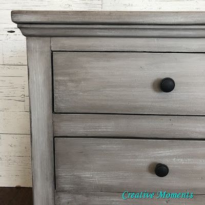 See how to achieve this grey rustic farmhouse look on furniture. This is my most asked for finished and pinned posts here on Pinterest #fusion #paintedfurniture #rusticfarmhouse #creativemoments1 Rustic Gray Furniture, Antique Grey Paint, Grey Milk Paint Furniture, Weathered Grey Stain Furniture, Gray Chalk Painted Furniture, Light Grey Painted Furniture, Light Grey Dresser Makeover, Grey Washed Wood Furniture, Painted Gray Furniture