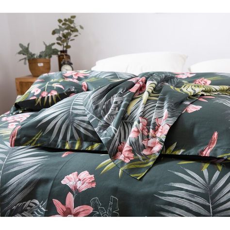 Sweety Pie, Tropical Duvet Cover, Rustic Coastal Decor, Beachfront Decor, Green Jungle, 100 Cotton Duvet Covers, Zen Bedroom, Hawaiian Decor, Jungle Leaves