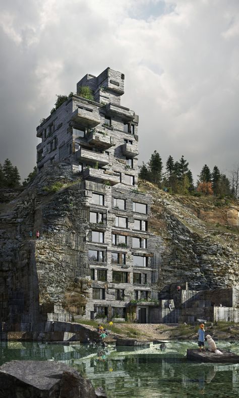 7 Sublime Architectural Renderings — As Chosen by the Experts - Architizer Journal Case Study Design, Echo Lake, 3d Architectural Visualization, 3d Studio, Brutalism, Facade Design, Condos For Sale, Architecture Project, South Of France