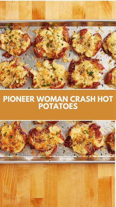 This easy Pioneer Woman Crash Hot Potatoes recipe is perfect for a quick, crispy side dish that’s full of flavor! With tender, smashed potatoes seasoned with olive oil, rosemary, and a sprinkle of Parmesan, these golden bites are deliciously flexible,you can use any fresh herbs you have on hand. Perfect for adding a bit of crunch to any meal. Pioneer Woman Smashed Potatoes, Smashed New Potatoes Pioneer Woman, Crash Hot Potatoes Pioneer Woman, Crash Potatoes Pioneer Woman, Smashed Potatoes Pioneer Woman, The Pioneer Woman Recipes, Crash Potatoes, Pioneer Woman Potatoes, Crash Hot Potatoes