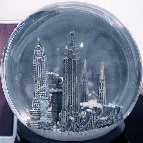 NYC Snow globe New York Snow Globe, Nyc Snow Globe, Toy Collection Room, Nyc Snow, Elf The Musical, City Snow, Chanel Perfume Bottle, Globe Tattoos, Christmas Snow Globe