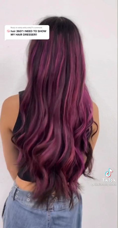 Pink Hair Ends Brunette, Pink Hair Ends, Hot Pink Hair, Hair 2022, Pink Highlights, Pink Hair, Hot Pink, Highlights, Long Hair Styles