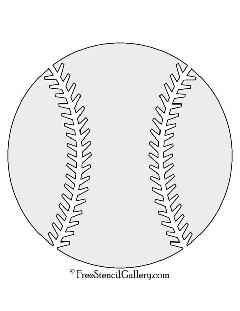 Baseball Stencil Baseball Stencil Templates, Baseball Wood Projects, Baseball Doodles, Glove Template, Baseball Stencil, Baseball Outline, Baseball Pumpkin, Baseball Printables, Free Stencils Printables Templates