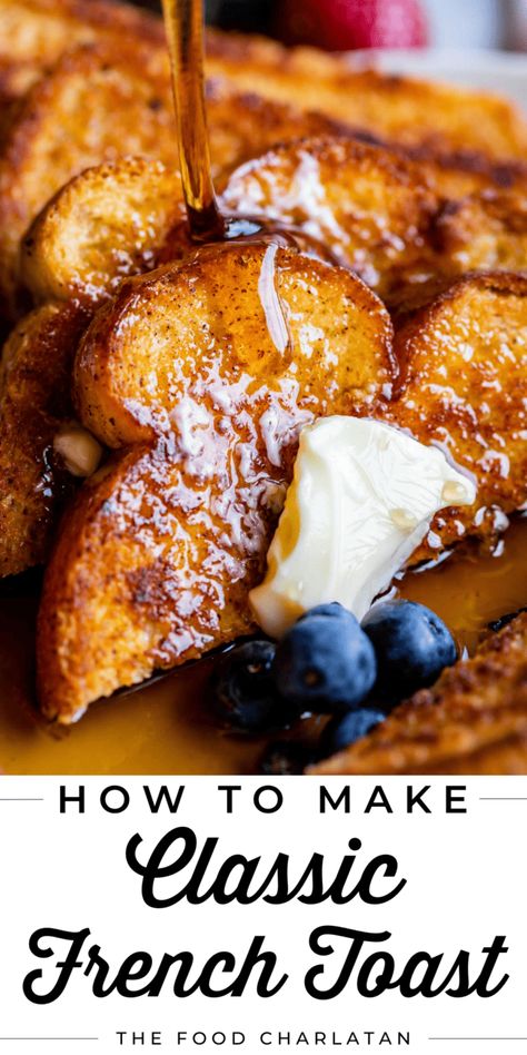 Easy French Toast Recipe (Caramelized) from The Food Charlatan. Brioche Bread Toast, Awesome French Toast Recipe, The Best French Toast, Easy French Toast Recipe, Classic French Toast, Brioche French Toast, The Food Charlatan, Best French Toast, Food Charlatan