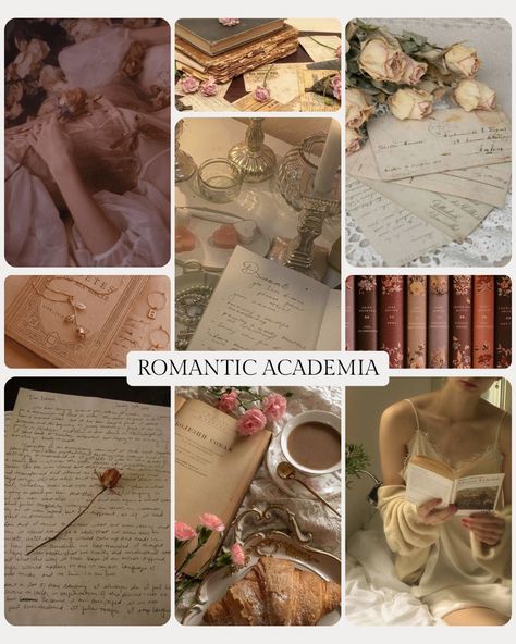 Pink Academy Aesthetic, Soft Summer Dark Academia, Aphrodite Aesthetic Outfit Pink, Pink Light Academia Aesthetic, Romantic Academia Bedroom Aesthetic, Romance Academia Aesthetic Outfit, Romantic Academia Style, Romantic Academia Color Palette, Romantic Academia Aesthetic Room