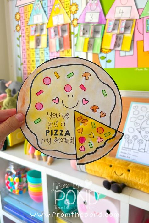 Valentines Day Craft, A Pizza My Heart, Kids Pizza, Pizza My Heart, Teaching Printables, Early Years Classroom, Valentines Day Messages, Pizza Day, Heart Projects