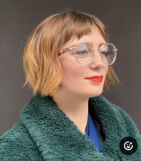 Long Bob Short Fringe, Very Short Fringe Long Hair, Micro Piecey Fringe, Pixie Hair With Fringe, Very Short Bangs Bob, Side Micro Bangs, French Bob And Glasses, Fine Hair Fringe Bob, Micro Bangs And Glasses