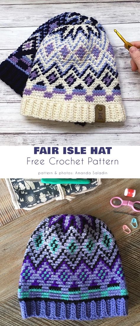 Crochet Hat Mosaic, Mosaic Crochet Beanie Pattern, Crochet Mosaic Hat, Mosaic Crochet Hat Patterns Free, Tunisian Mosaic Crochet Patterns, Tunisian Crochet Hat Pattern Free, Mosaic Crochet Beanie, Mosaics Crochet, Capricorn Crochet