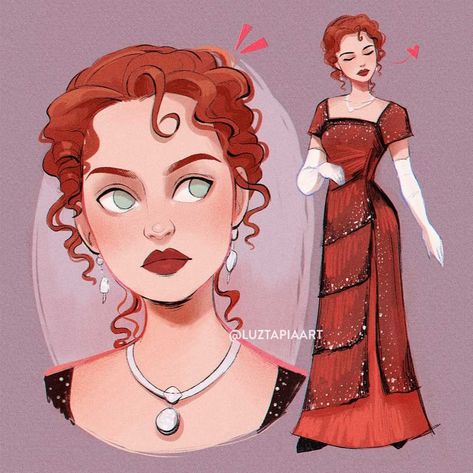 Luz Tapia Art on Instagram: “Rose from Titanic ❤ I'll probably draw more of her dresses because they are GORGEOUS! and yes, I'll probably draw Jack too 👀 🌈 Story…” Rose From Titanic, Luz Tapia Art, Titanic Drawing, Titanic Art, Ipad Art, Amazing Drawings, Pastel Art, Girls Cartoon Art, A Drawing