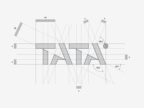 TATA? / construction on the grid ?? by Usarek Studio? Logo Construction Grid, T A Logo Design, Construction Typography, Logo Design Construction, Circular Logo Design, Logo Grid, Banks Logo, Graphic Shapes Design, Logo Sketches