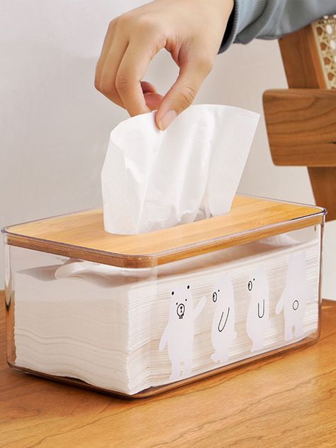 Multicolor    PP  Tissue Box Embellished   Storage & Organization Tissues Aesthetic, Aesthetic Tissue, Tissue Aesthetic, Tissue Box Crafts, Room Wishlist, Tissue Storage, Tissue Dispenser, Cute Furniture, Smart Home Design