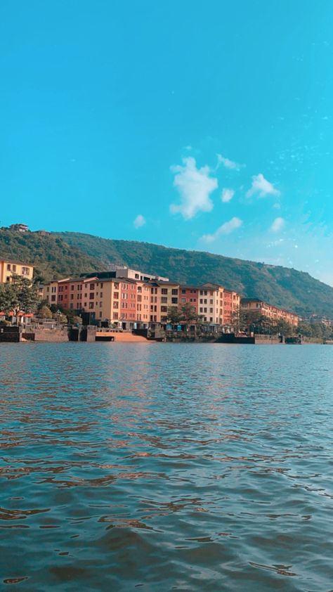 #peace #lakeside #aesthetic #prettycity #lavasa Lakeside Aesthetic, Lavasa City, Photo Dump, Adventure Travel, Travel, Quick Saves