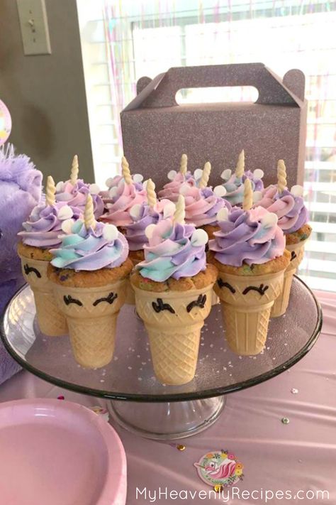 You HAVE to make these Unicorn Cupcakes! This unicorn recipe makes the PERFECT unicorn birthday party idea for your DIY unicorn birthday party decor! If you're thinking of making unicorn cake, make these cupcakes instead! #unicorn #unicorns #unicorncake #unicorncupcake Diy Unicorn Birthday Party, Unicorn Cake Pops, Unicorn Treats, Unicorn Desserts, Unicorn Birthday Party Decorations, Unicorn Themed Birthday Party, Unicorn Cookies, Unicorn Birthday Cake, Unicorn Cupcakes