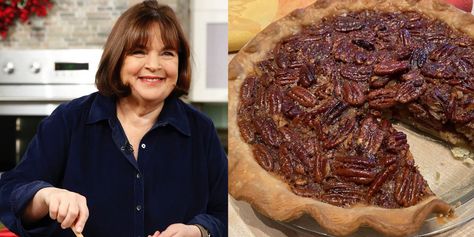 Ina Garten posted the recipe for her maple pecan pie just in time for Thanksgiving, assuring fans that using a store-bought pie crust is "just fine!" Ina Garten Chocolate Pecan Pie, Pecan Pie Recipe Ina Garten, Ina Garten Pecan Pie, Ina Garten Pie Crust Recipe, Easy Pecan Pie Recipe, Bourbon Pecan Pie Recipe, Farmer Recipes, Maple Pecan Pie, Easy Pecan Pie