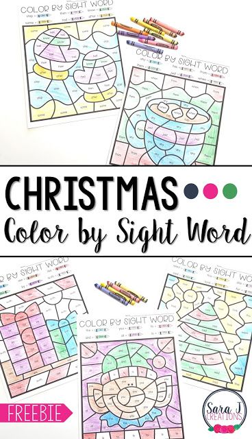 Christmas Sight Word Activities, Christmas Reading Activities, Color By Sight Word, Sight Word Fun, Christmas Preschool, Sight Word Coloring, Christmas Information, Holiday Writing, Learning Sight Words