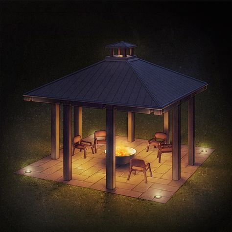 Outdoor Gazebo With Fire Pit, Gazebo With Chimney, Covered Fire Pit Area Gazebo, Gazebo Fire Pit Ideas, Covered Fire Pit Area, Covered Fire Pit, Gazebo Fire Pit, Fire Pit Gazebo, Fire Pit Chimney