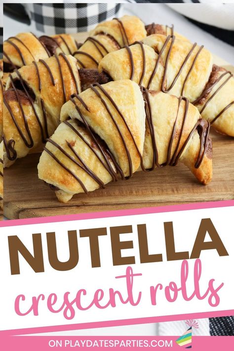 Frozen Casserole Recipes, Nutella Crescent Rolls, Crescent Roll Recipes Dessert, Filled Crescent Rolls, Crescent Roll Dessert, Tea Party Desserts, Croissant Roll, Pumpkin Pie Bars, Homemade Nutella