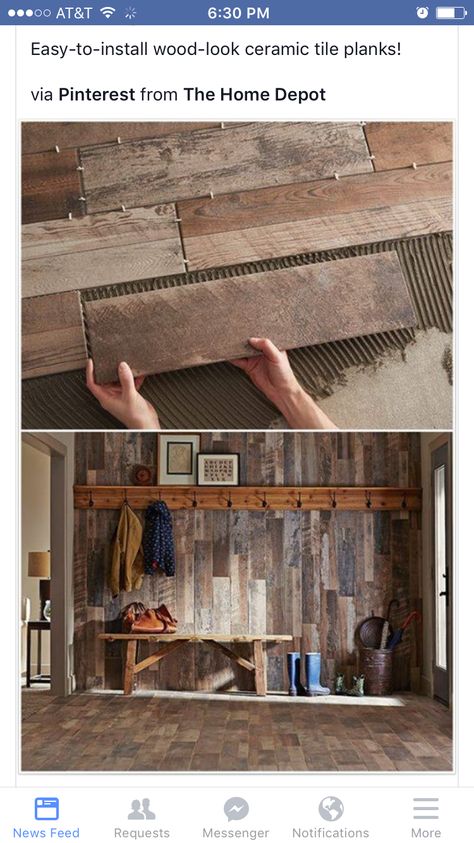 Wood Grain Tile, Vstupná Hala, Casa Country, Pallet Wall, Wood Flooring, My New Room, Pallet Diy, 인테리어 디자인, My Dream Home