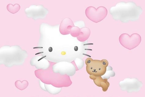 Hello Kitty Bear Wallpaper, Sanrio Layout, Food Hello Kitty, Hello Kitty Desktop, Pompompurin Pochacco, Bad Badtz Maru, 헬로키티 배경화면, Images Hello Kitty, Charmmy Kitty