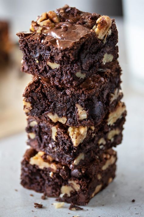 Walnut Brownies #walnut #brownie #chocolate #cocoapowder #walnut #baking #dessert #dessertrecipe | Urban Bakes Walnut Brownie Recipe, Boxed Brownie Recipes, Decadent Brownies, Walnut Dessert, Walnut Brownie, Chocolate Walnut Brownies, Classic Brownies Recipe, Walnut Fudge, Walnut Brownies