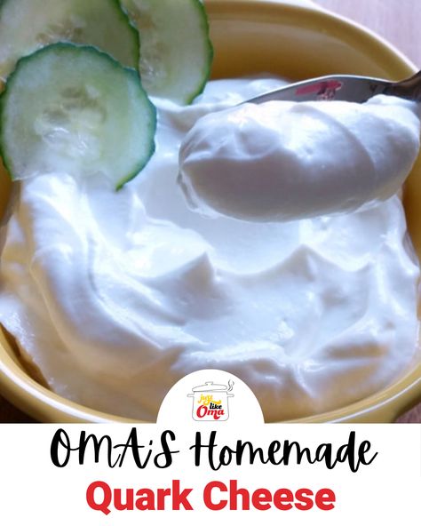 Homemade Quark Recipe made Just like Oma Yoghurt Cheese, German Cheesecake, Quark Recipes, Cheese Recipes Homemade, Quark Cheese, German Dishes, German Cooking, German Foods, Cheese Making