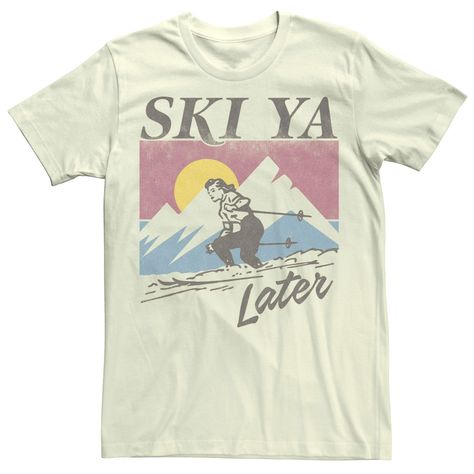 Men's Ski Ya Later Retro Poster Tee Vintage Tourist Shirt, Ski Graphic Tee, Sweatshirt Graphic Design, Outdoor Graphic Tees, Winter Graphic Tees, Women’s Graphic Tees, Aesthetic Tshirt Graphic Tees, Tshirt And Skirt, Funky Tees