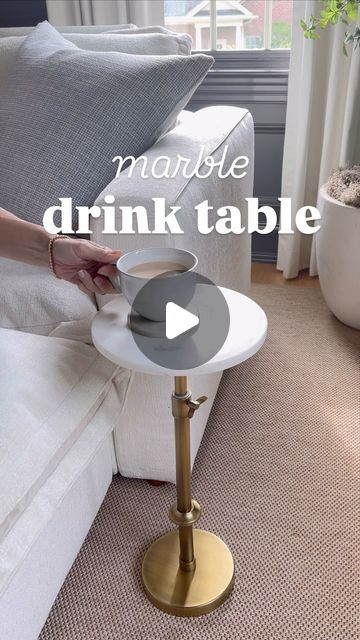 Christina Serrano on Instagram: "✨Marble Drink Tables✨ RESTOCKED! 🚨 ➡️Comment MARBLE and I’ll send you the link immediately! 
Hurry, they’ve been out of stock since spring & these tables sell out fast!

➡️ OR tap the link in my bio to get the link fast!

✨ antique brass finish, real marble top, adjustable height, ✨ the table is heavy and does not wobble.
✨ Comment MARBLE, or head to my profile link" Marble Drink, Drink Tables, Couch Styling, Grand Lake, Drink Table, Product Recommendations, Sell Out, Amazon Finds, Marble Top