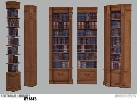 strange storyteller sims — strangestorytellersims: SECTIONAL LIBRARY by... Steampunk Furniture, Muebles Sims 4 Cc, The Sims 4 Packs, Sims 4 House Design, The Sims 4 Download, Sims Four, Sims 4 Cc Furniture, Sims 4 Cc Packs, Sims 4 Collections