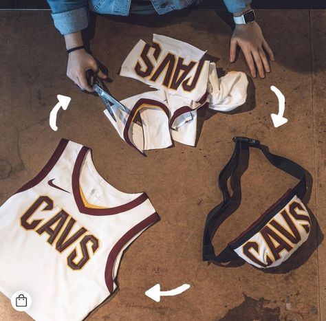 Have you ever wondered what becomes of official NBA jerseys when a player gets traded or decides to “take their talents” elsewhere? Upcycling-savvy business venture, Looptworks, found a more sustainable option that turns your favorite team apparel into one-of-a-kind items that still rep for your favorite franchise.  #gamedayoutfit #nba #cavs #sustainablefashion #sustainable #fashion #portland #pdx #travelportland #ecofriendly #upcycle #sports #diy #jersey Upcycled Sportswear, Fabric Upcycling, Diy Jersey, Pride 2023, Upcycle Clothing, Jersey Fashion, Nba Outfit, Sports Jerseys, Nba Jerseys