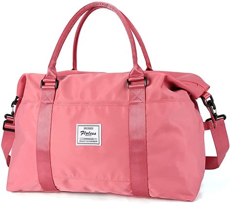 Amazon.com | Travel Duffel Bag, Sports Tote Gym Bag, Shoulder Weekender Overnight Bag for Women | Gym Totes Pink Gym Bag, Big Travel Bag, Gym Bags For Women, Duffle Bag Sports, Pink Gym, Travel Duffel Bag, Gym Tote, Holdall Bag, A Place For Everything