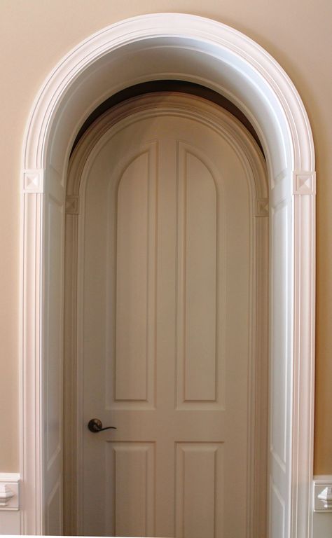 Paneled Arch Opening (shown with archtop door) Archway Molding, Arch Opening, French Doors Living Room, Archways In Homes, Arched Doorway, Arch Doorway, House Trim, Door Interior, Door Inspiration