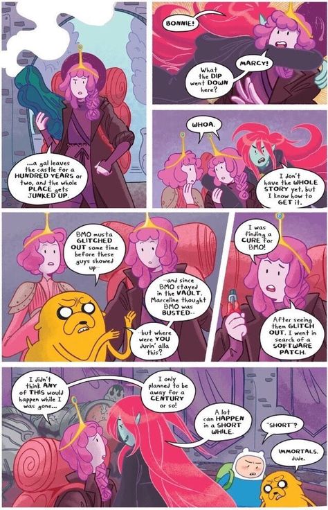 Adventure Time Comics, Marceline And Princess Bubblegum, Land Of Ooo, Marceline And Bubblegum, Adventure Time Marceline, Time Cartoon, Adventure Time Art, Good Cartoons, Comic Panels