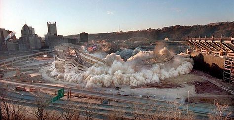 Three Rivers Stadium implosion Three Rivers Stadium, Pittsburgh Sports, University Of Pittsburgh, Three Rivers, Pittsburgh, Pennsylvania, History, Sports