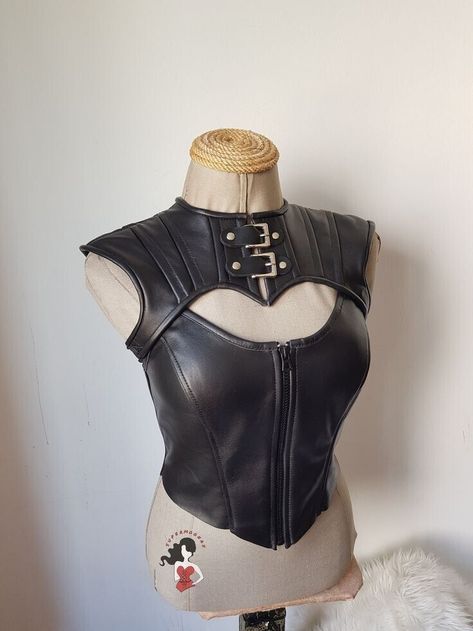 Check out Leather bustier Corset and bolero set Convertible Black Bolera and corset top, the latest item I added on eBay! #eBay #eBaySeller Leather Corset Outfit, Leather Bustier Corset, Black Leather Corset, Corset Outfit, Leather Bustier, Corsets And Bustiers, Leather Corset, Diy Sewing Clothes, Purple Leather