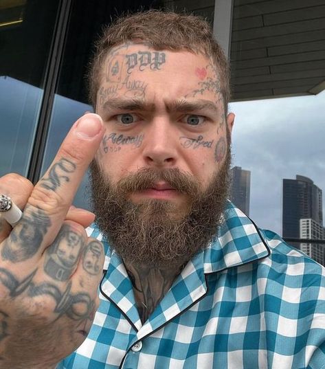 Post Malone Instagram, Myself Post Malone, New Post Malone, Horrible Tattoos, Post Malone Wallpaper, Master Tattoo, Nice Guys, Love Post, Boys Life